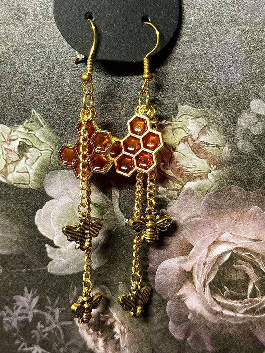 Honey bee earrings