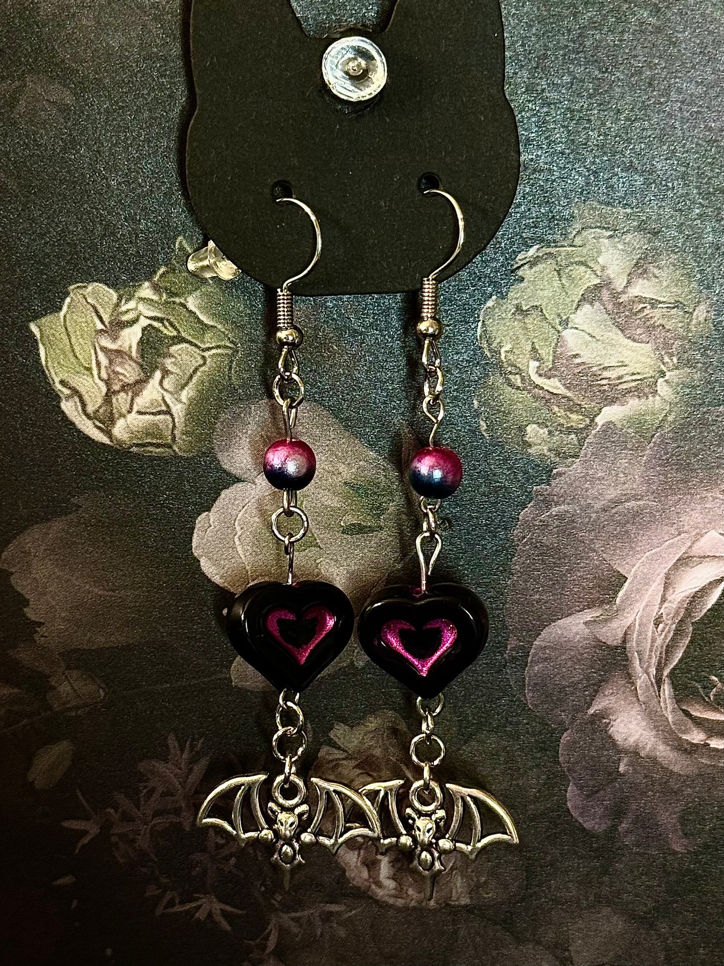 Love, bats earrings