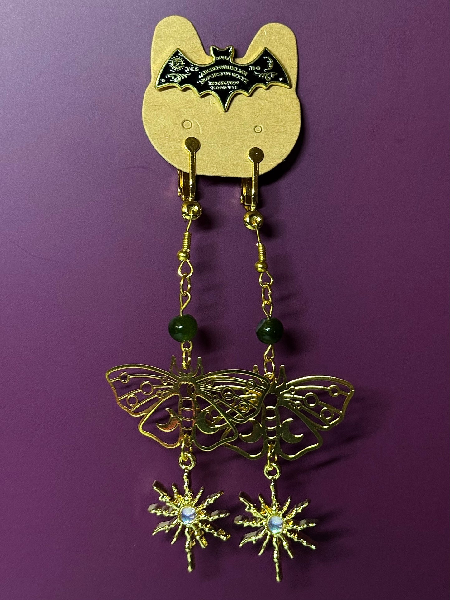 Celestial moth earrings