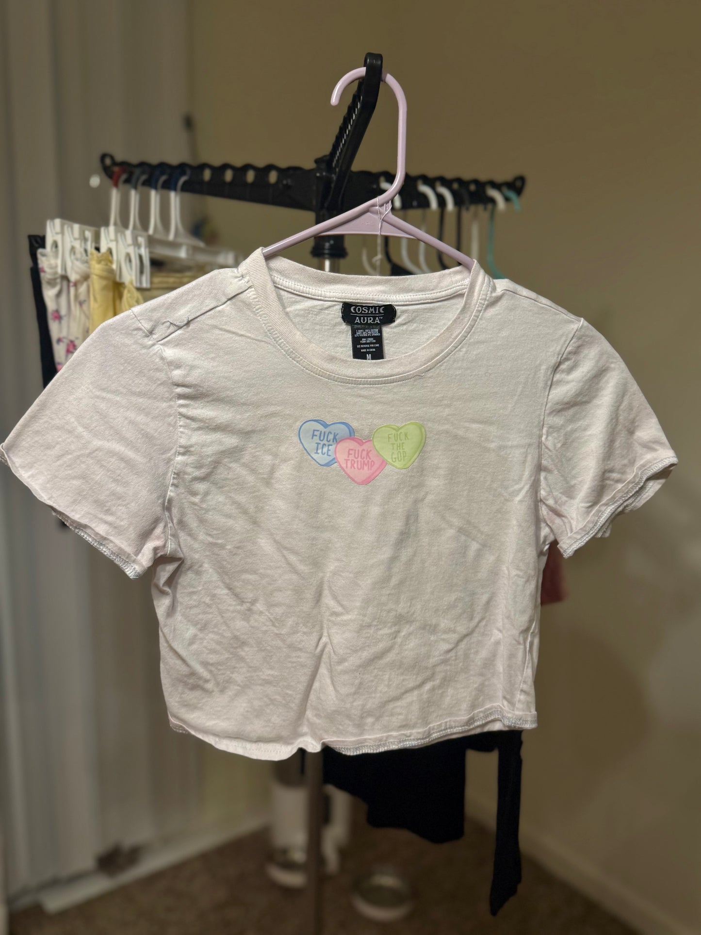 Candy Hearts Crop Top - WOMENS MEDIUM