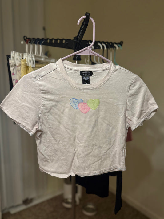 Candy Hearts Crop Top - WOMENS MEDIUM