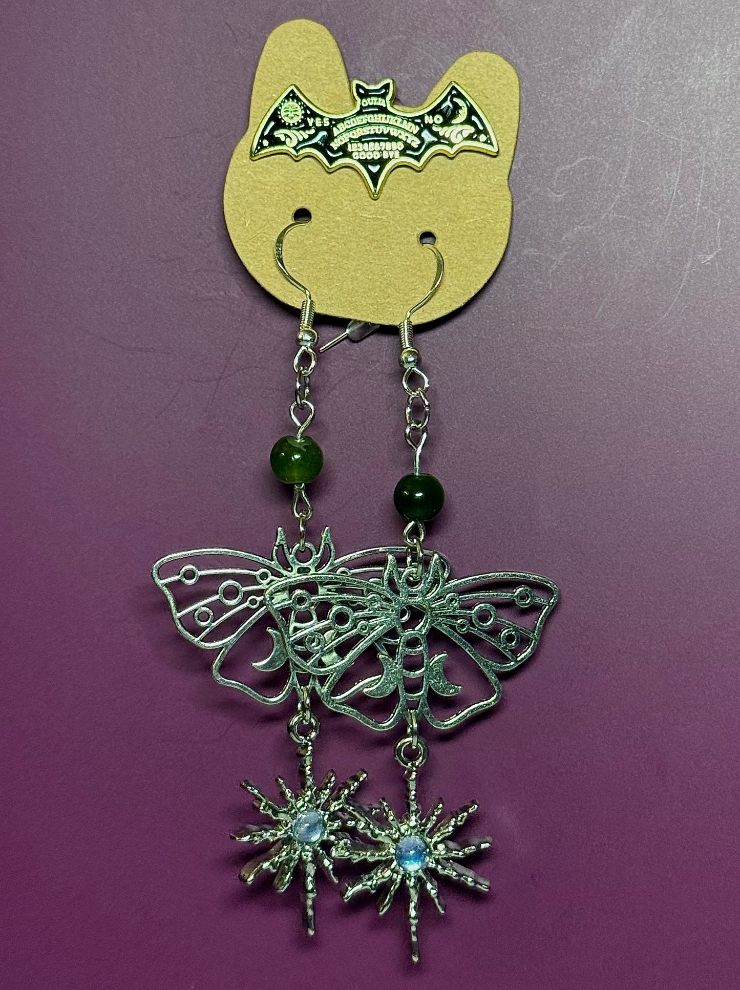 Celestial moth earrings