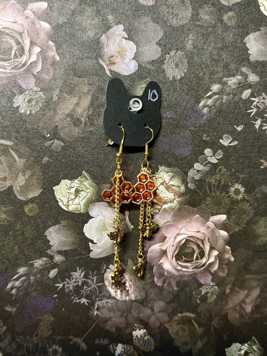Honey bee earrings