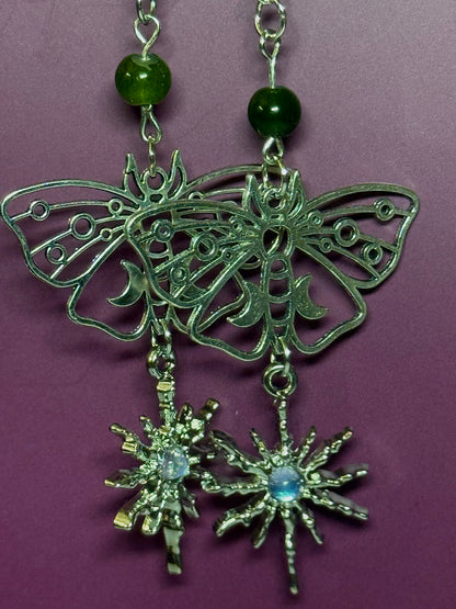 Celestial moth earrings