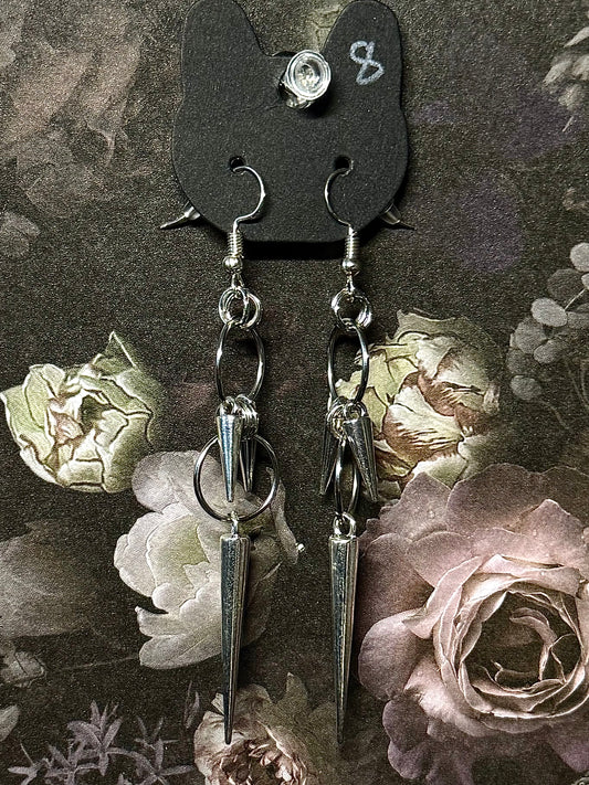 Silver spikes earrings